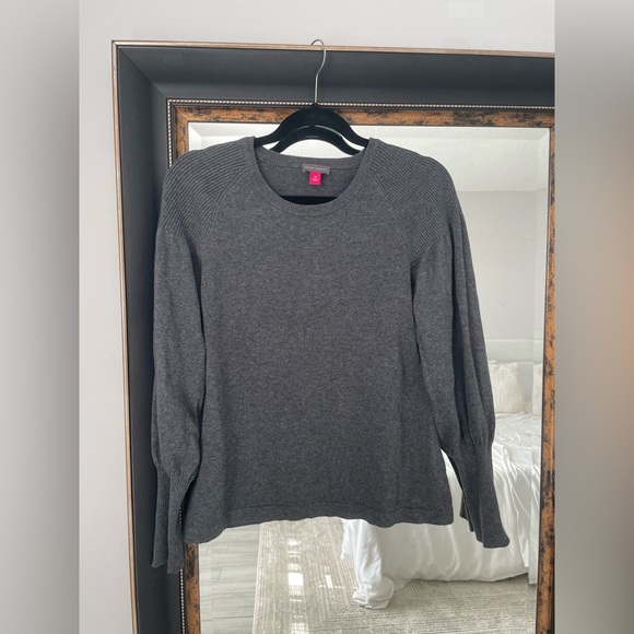 Vince Camuto Dark Charcoal Gray Crew Neck Sweater - Picture 2 of 3